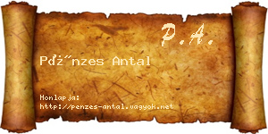 Pénzes Antal névjegykártya